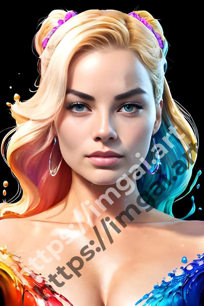  Постер Margot Robbie (актеры)  в стиле Splash art. №294