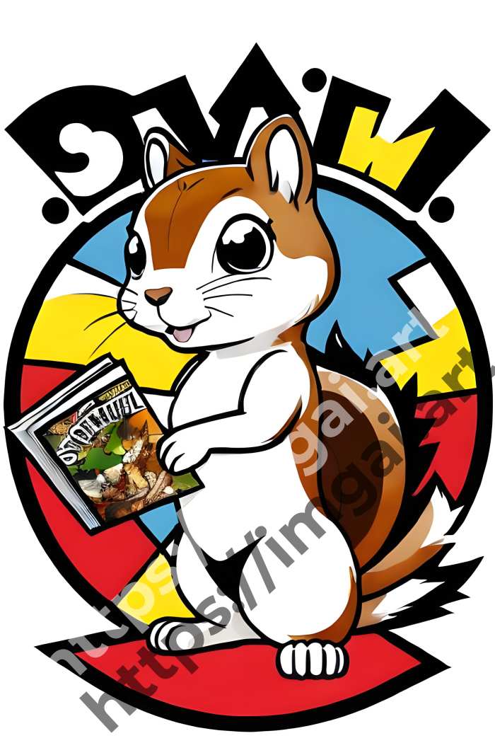  Постер squirrel (дикие животные)  в стиле Акварель. №2958