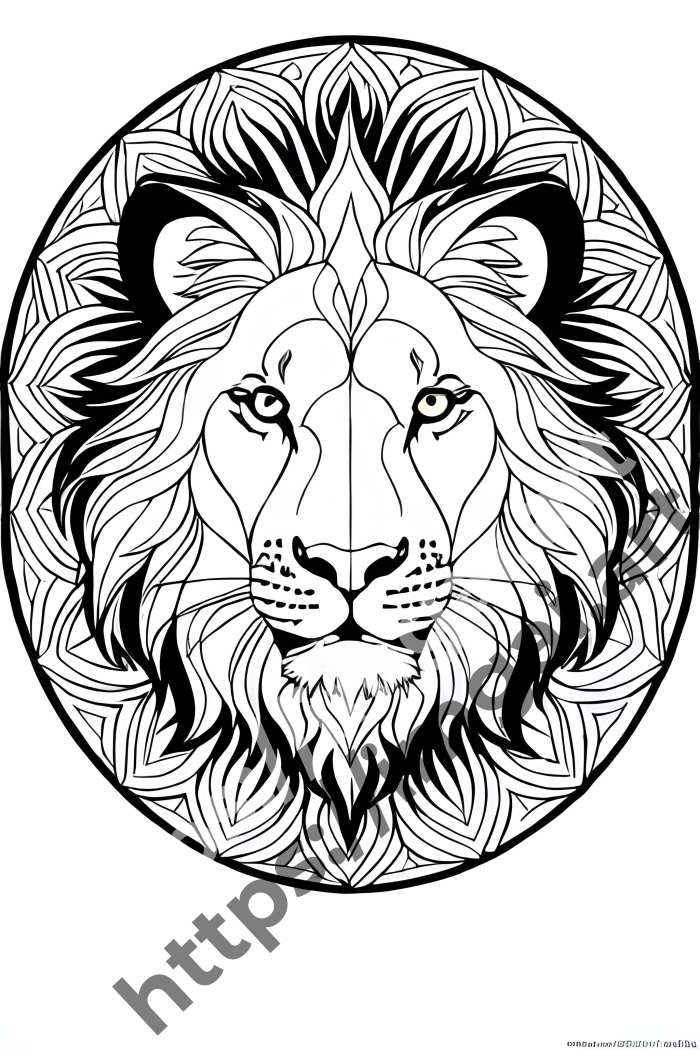  Раскраска lion (дикие кошки). №297