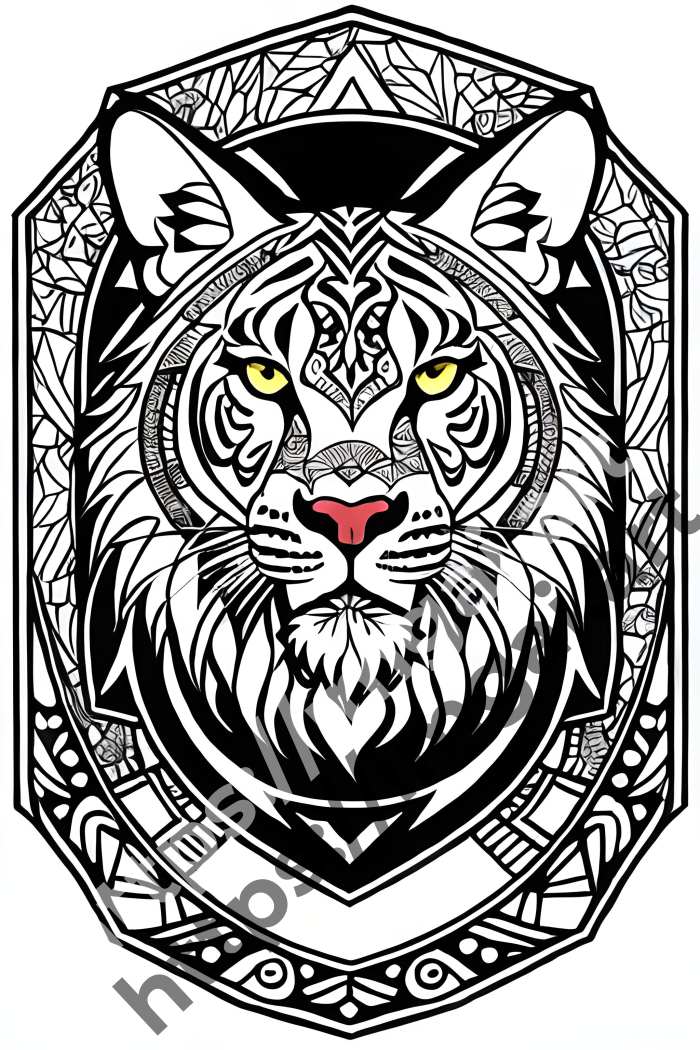  Раскраска lion (дикие кошки). №300