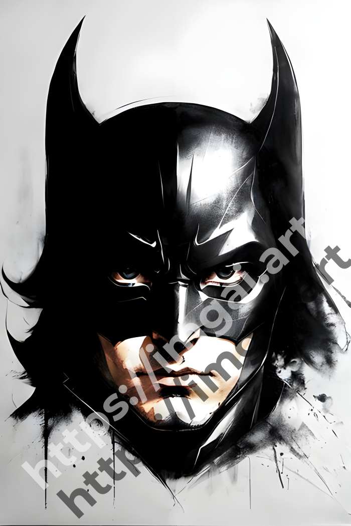  Постер The Dark Knight (фильмы)  в стиле Splash art, Набросок. №3014