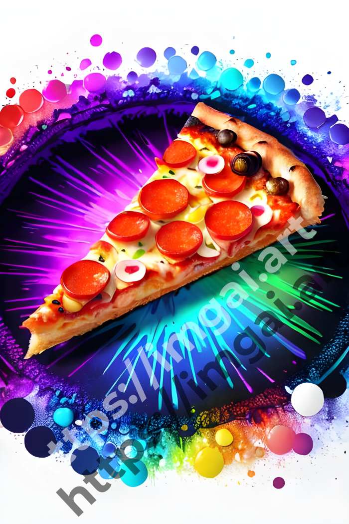  Постер Pizza (еда)  в стиле Клипарт. №3055