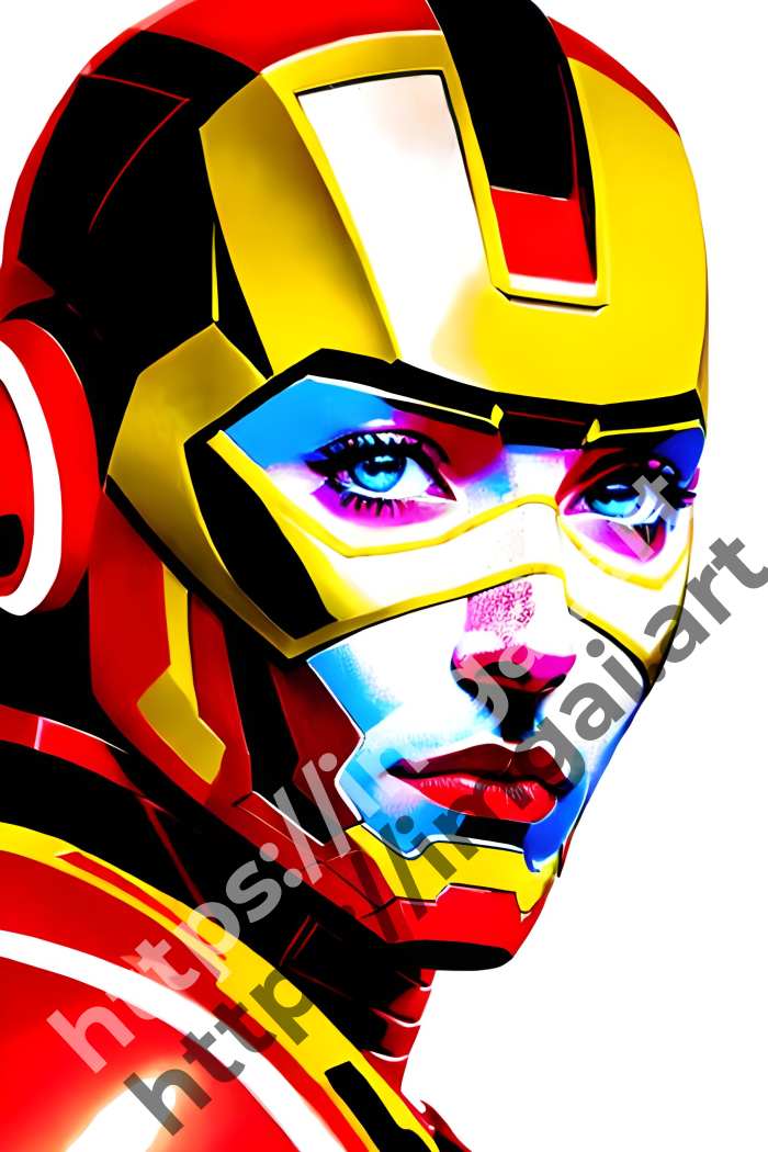  Принт Iron Man (герои)  в стиле Splash art. №3062