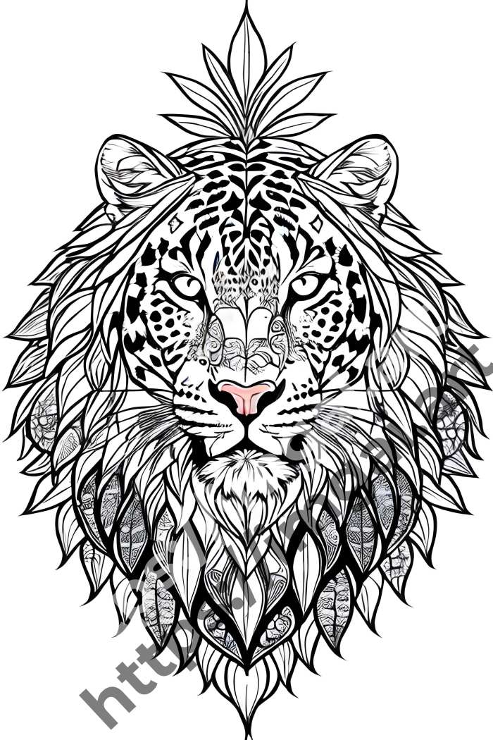  Раскраска leopard (дикие кошки). №307