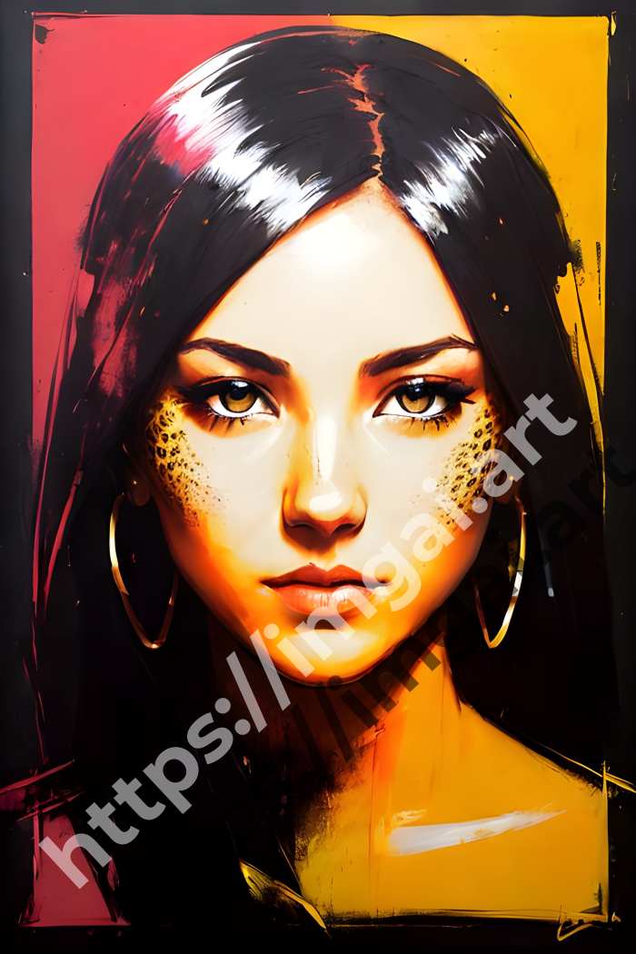  Постер Женщины (люди)  в стиле Splash art, Набросок. №3074