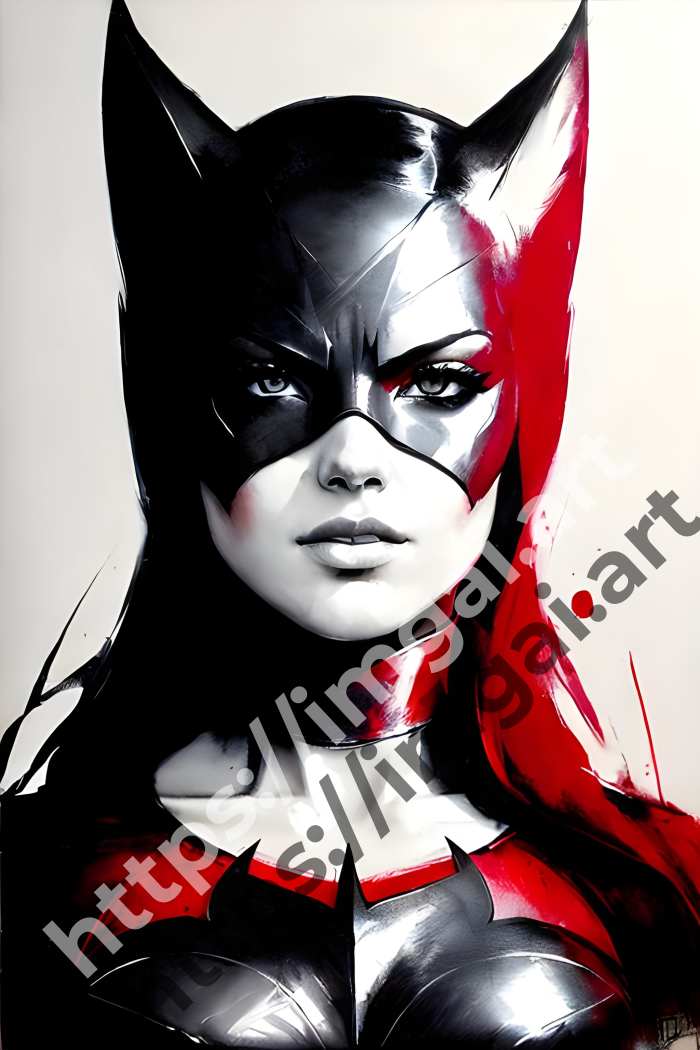  Постер Batwoman (герои)  в стиле Splash art, Набросок. №3081
