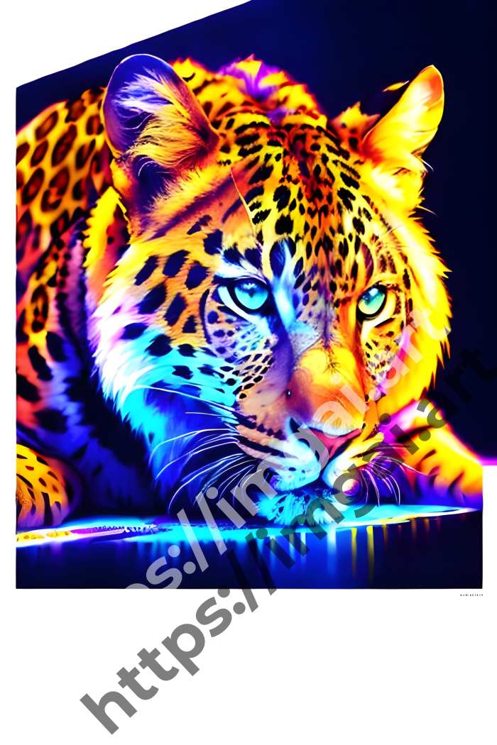  Постер leopard (дикие кошки)  в стиле Акварель. №3082