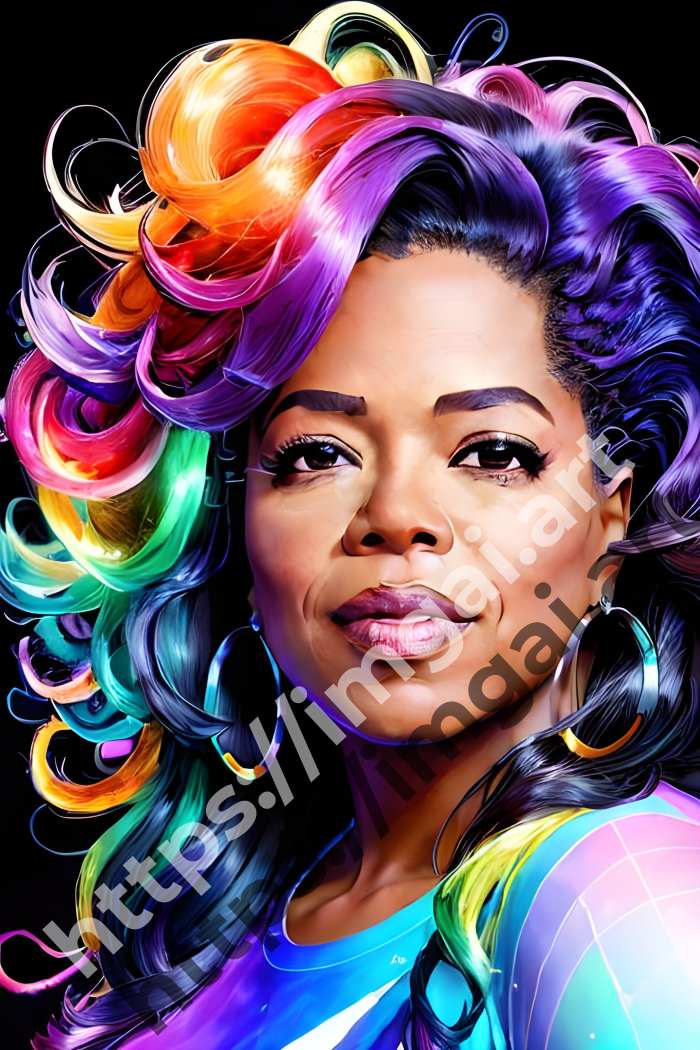  Постер Oprah Winfrey (другие знаменитости)  в стиле Акварель. №3102