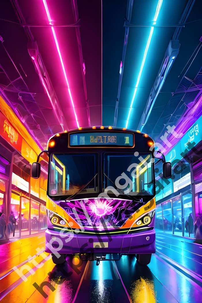  Постер Bus (транспорт)  в стиле Клипарт. №3106