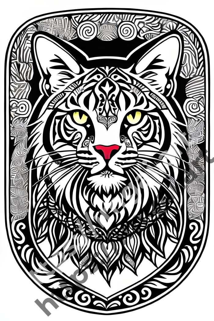  Раскраска cat (домашние животные). №311