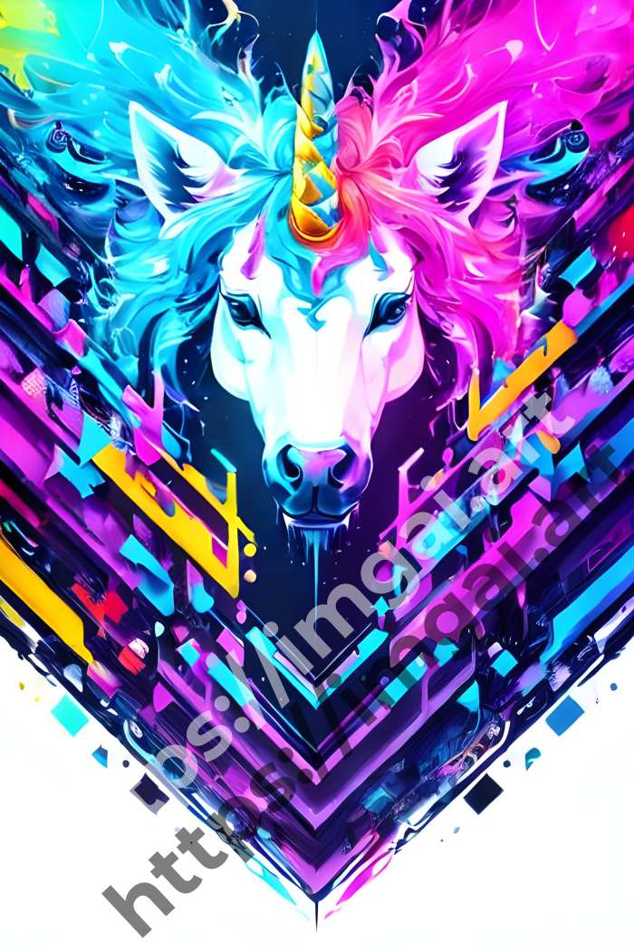  Постер Unicorn (мифические)  в стиле Splash art. №3118