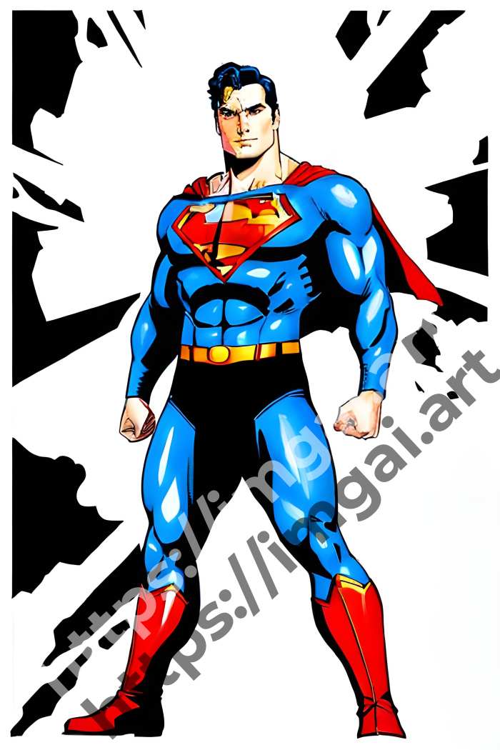  Принт Superman (герои)  в стиле Акварель. №3123