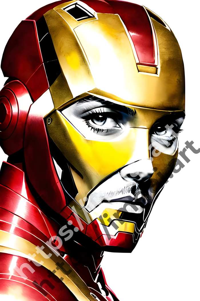  Принт Iron Man (герои)  в стиле Акварель. №3137