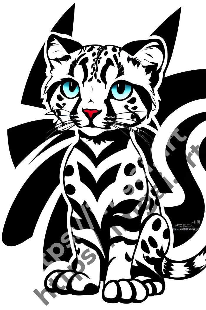  Принт cheetah (дикие кошки)  в стиле Клипарт. №3142