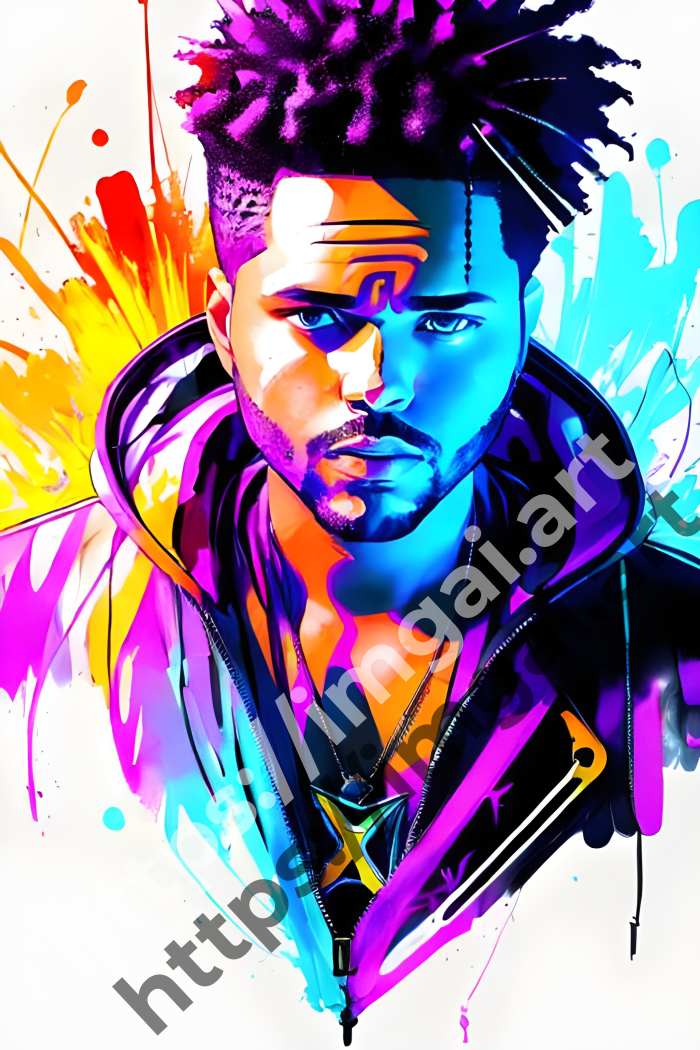  Постер The Weeknd (певцы)  в стиле Клипарт. №3160