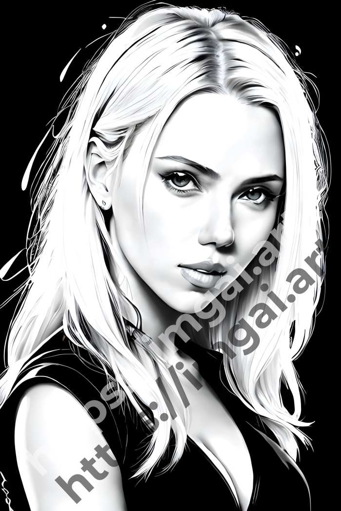  Постер Scarlett Johansson (актеры)  в стиле Клипарт. №3167