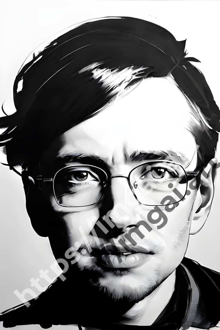  Постер Stephen Hawking (другие знаменитости)  в стиле Splash art, Набросок. №3195