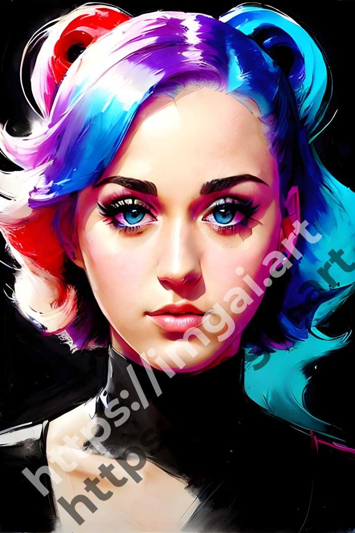  Постер Katy Perry (певцы)  в стиле Splash art, Набросок. №3198