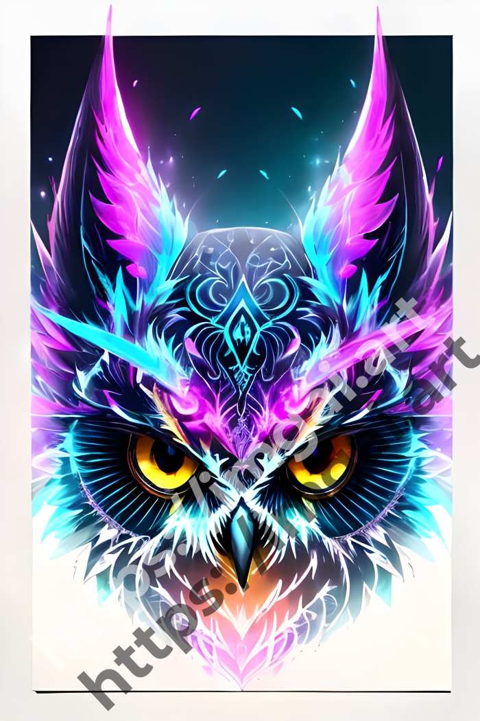  Постер owl (птицы)  в стиле Клипарт. №3293