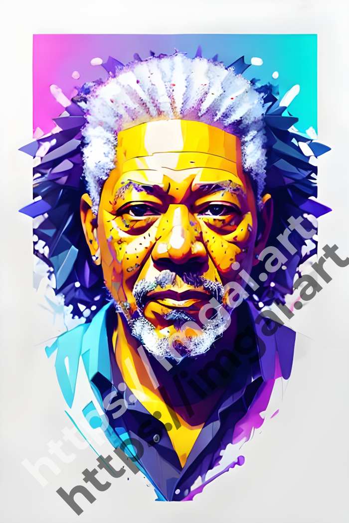  Постер Morgan Freeman (актеры)  в стиле Low-poly. №3298