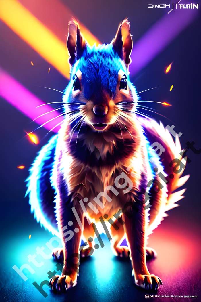  Постер squirrel (дикие животные)  в стиле Low-poly. №3324