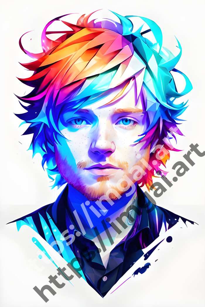  Постер Ed Sheeran (певцы)  в стиле Low-poly. №3329