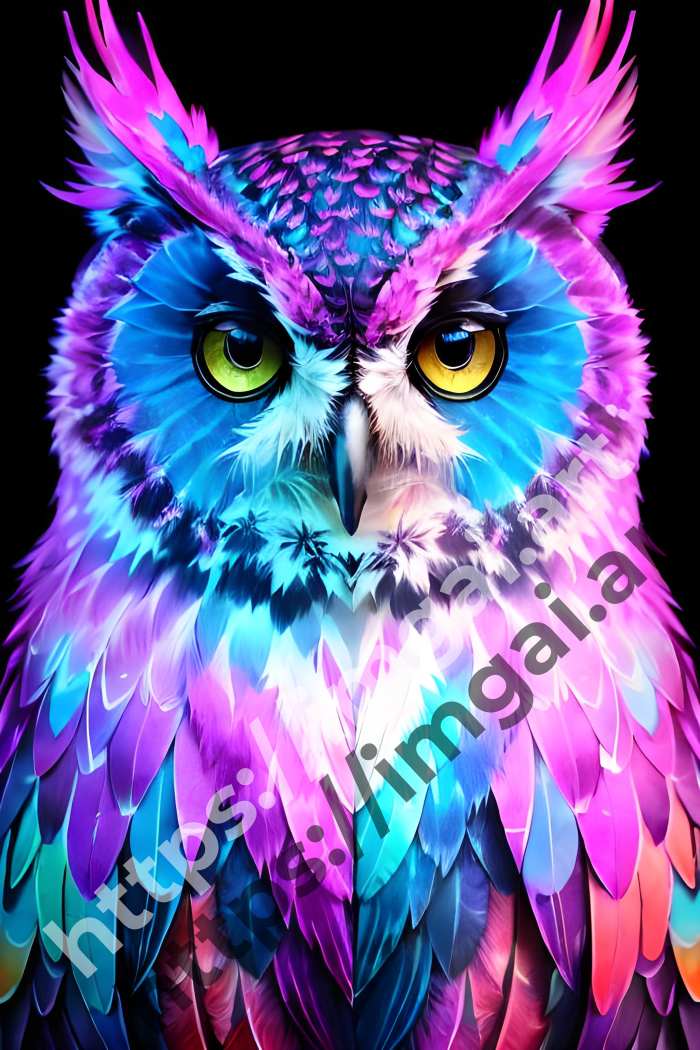  Постер owl (птицы)  в стиле Акварель. №3331