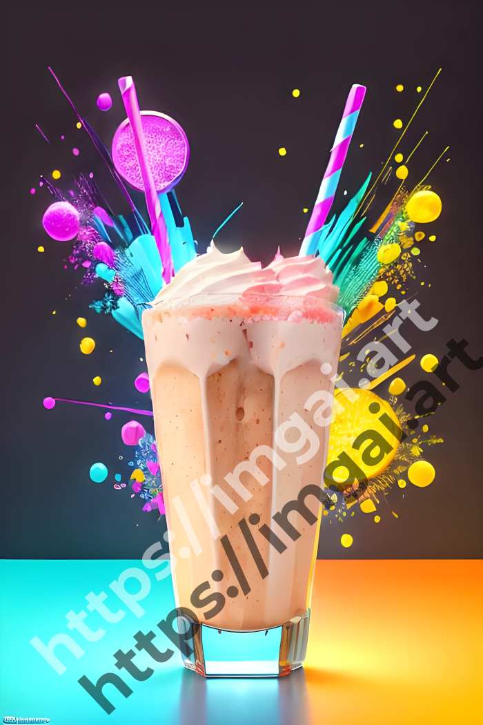  Постер Milkshake (еда)  в стиле Low-poly. №3338