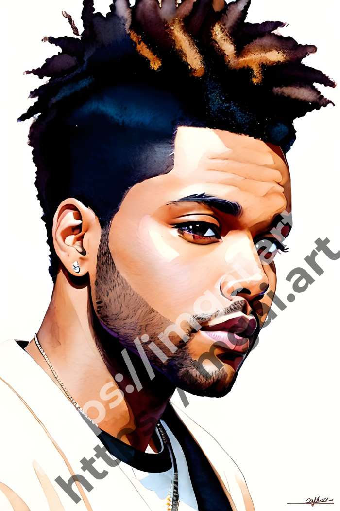  Постер The Weeknd (певцы)  в стиле Акварель. №334
