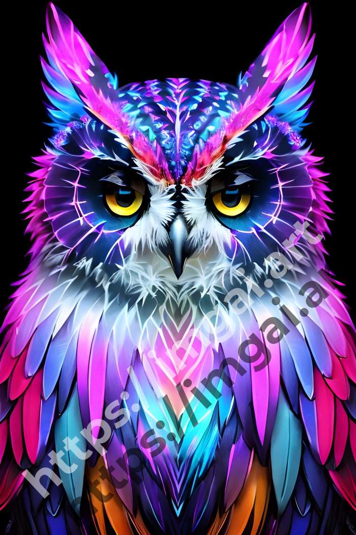  Постер owl (птицы)  в стиле Клипарт. №3340