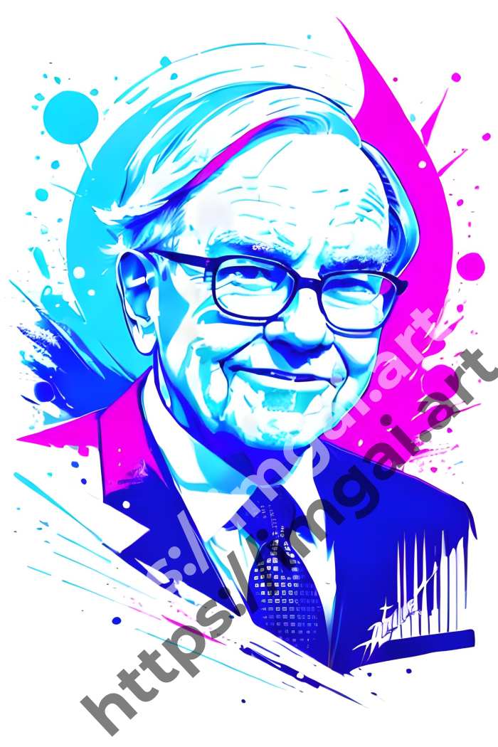  Принт Warren Buffett (другие знаменитости)  в стиле Splash art. №3366