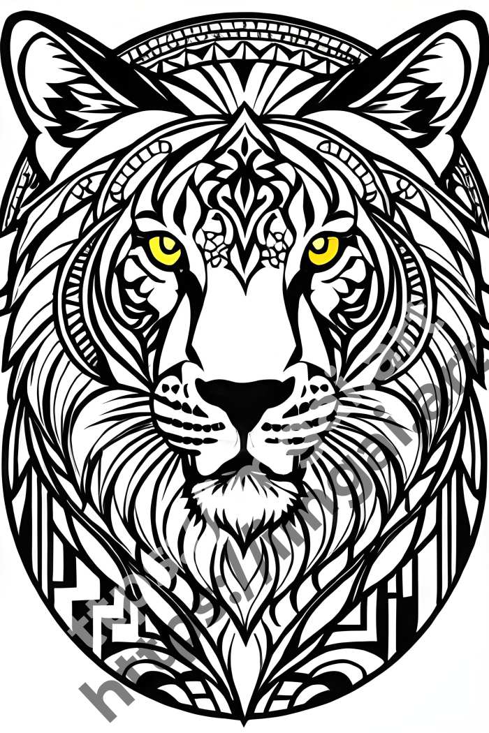  Раскраска lion (дикие кошки). №340