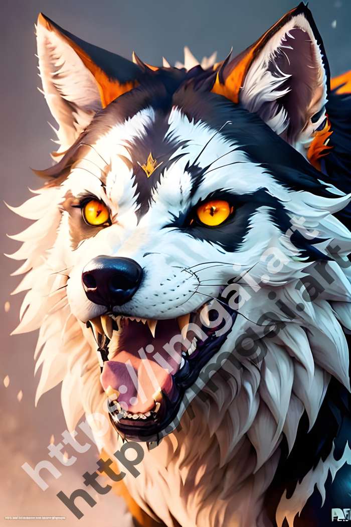  Постер wolf (дикие животные)  в стиле Splash art. №342