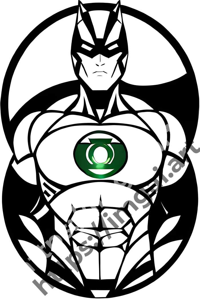  Принт Green Lantern (герои)  в стиле Low-poly. №3423