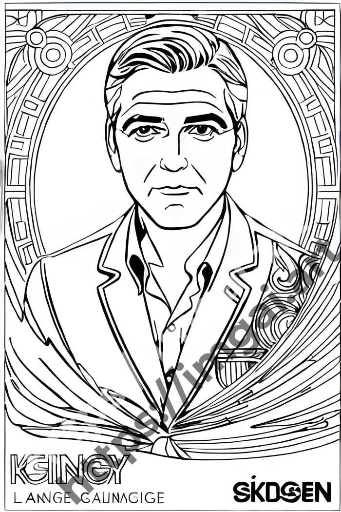  Раскраска George Clooney (еще раскраски). №3427