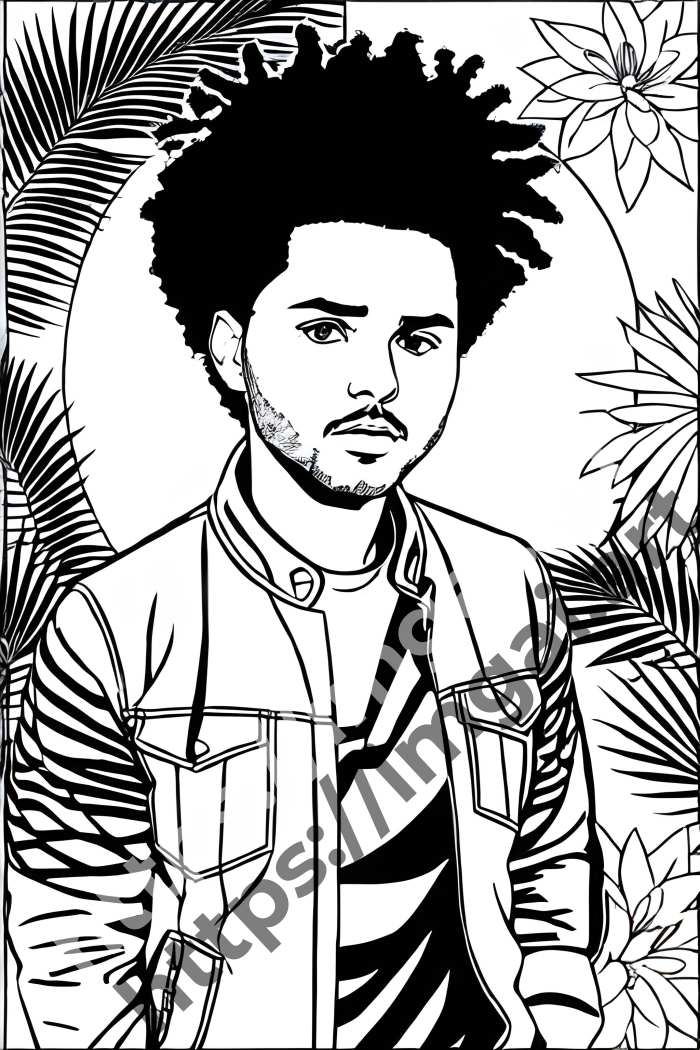  Раскраска The Weeknd (еще раскраски). №3441