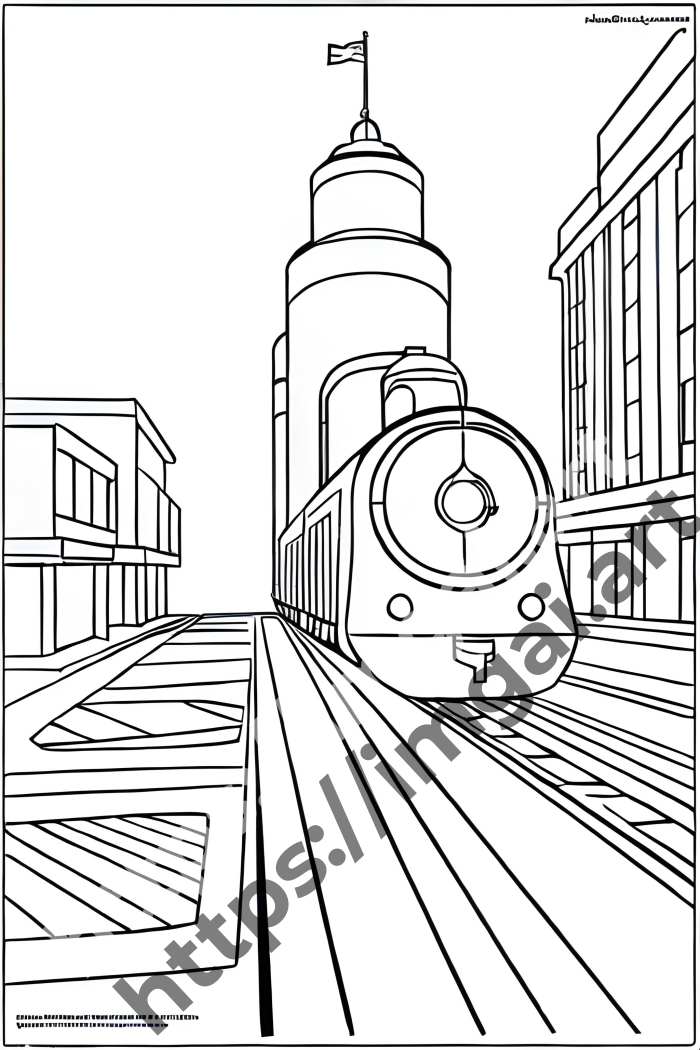 Раскраска Train (транспорт)  в стиле Disney. №3463