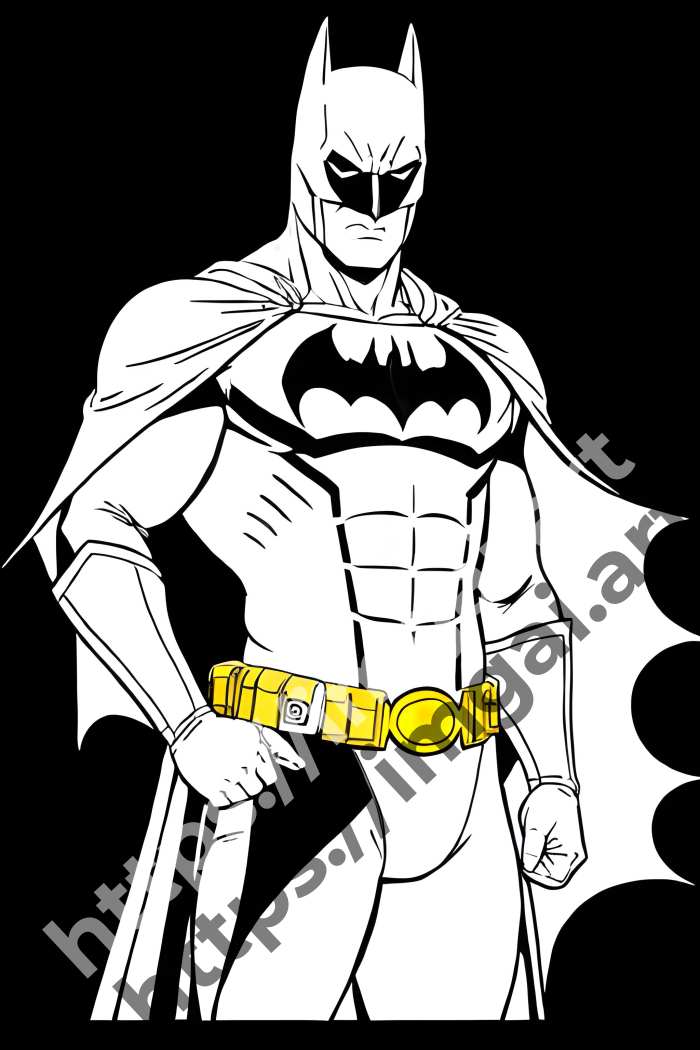 Раскраска Batman (герои)  в стиле Disney. №3490
