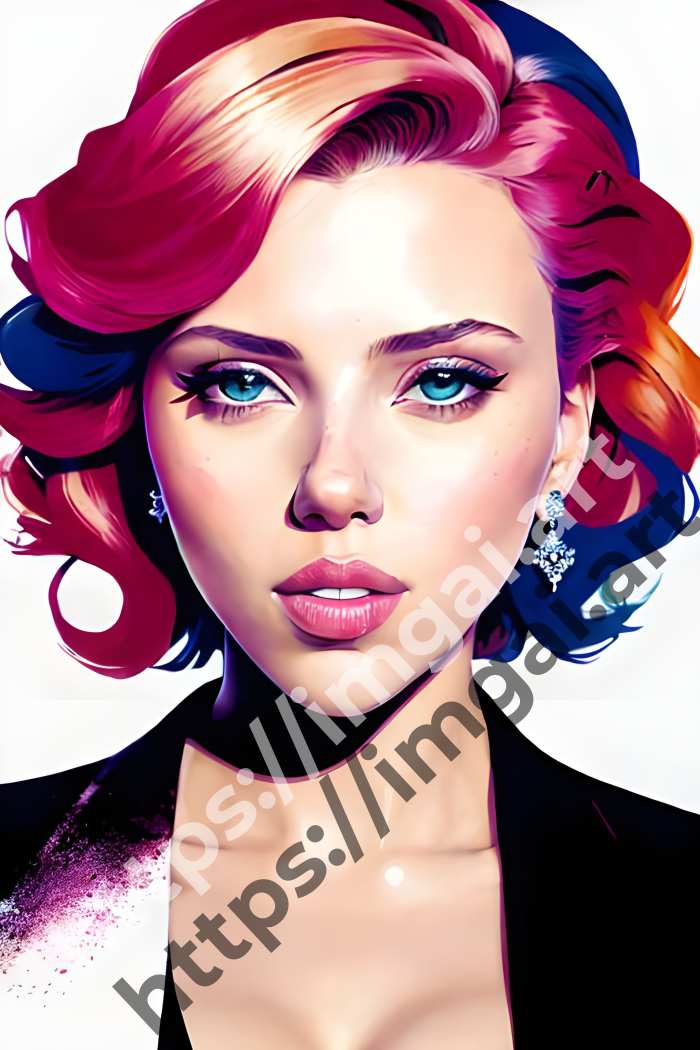  Постер Scarlett Johansson (актеры)  в стиле Splash art. №3492