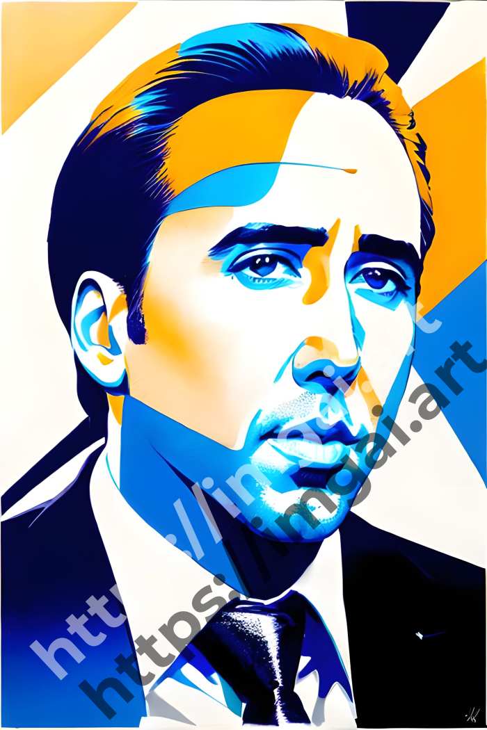  Принт Nicolas Cage (еще принты)  в стиле Splash art. №3494