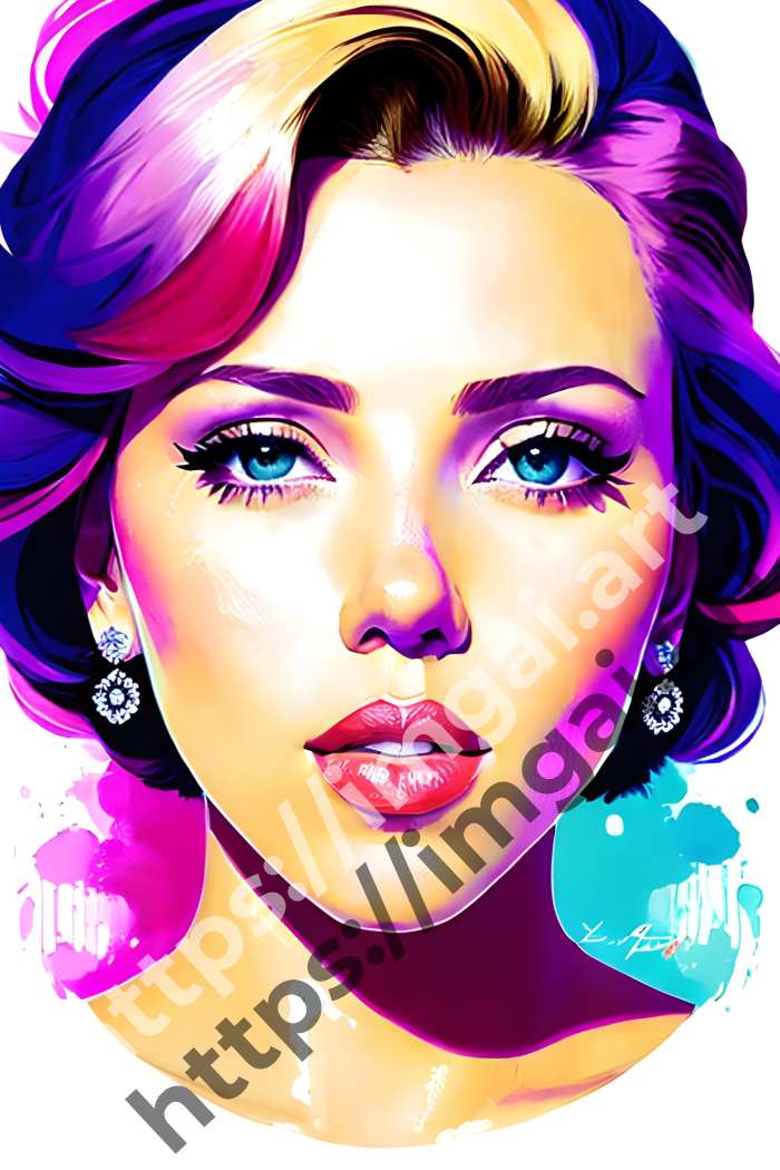  Постер Scarlett Johansson (актеры)  в стиле Splash art. №3497