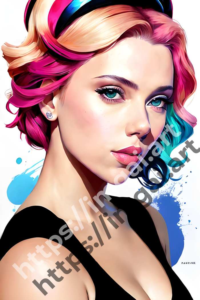  Постер Scarlett Johansson (актеры)  в стиле Splash art. №3517