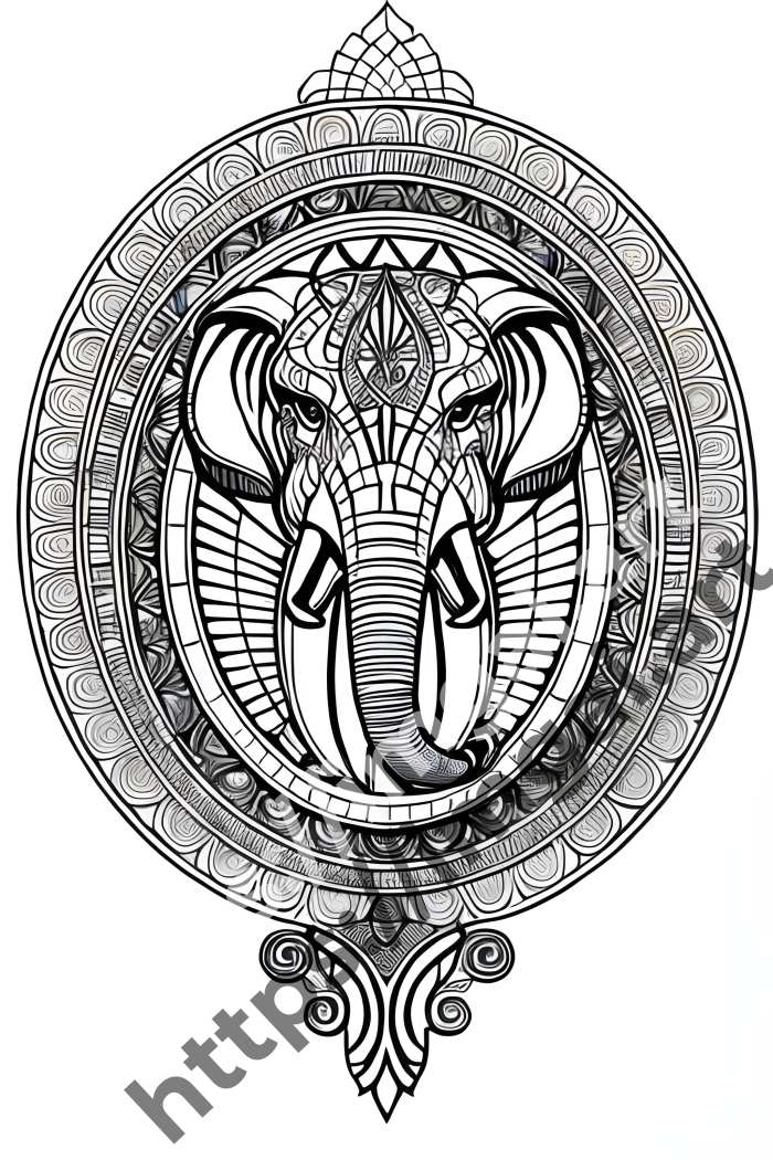  Раскраска elephant (дикие животные). №357