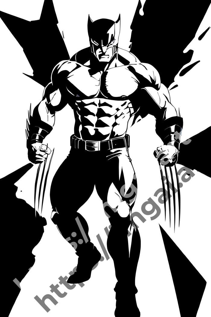  Принт Wolverine (герои)  в стиле Splash art. №3571