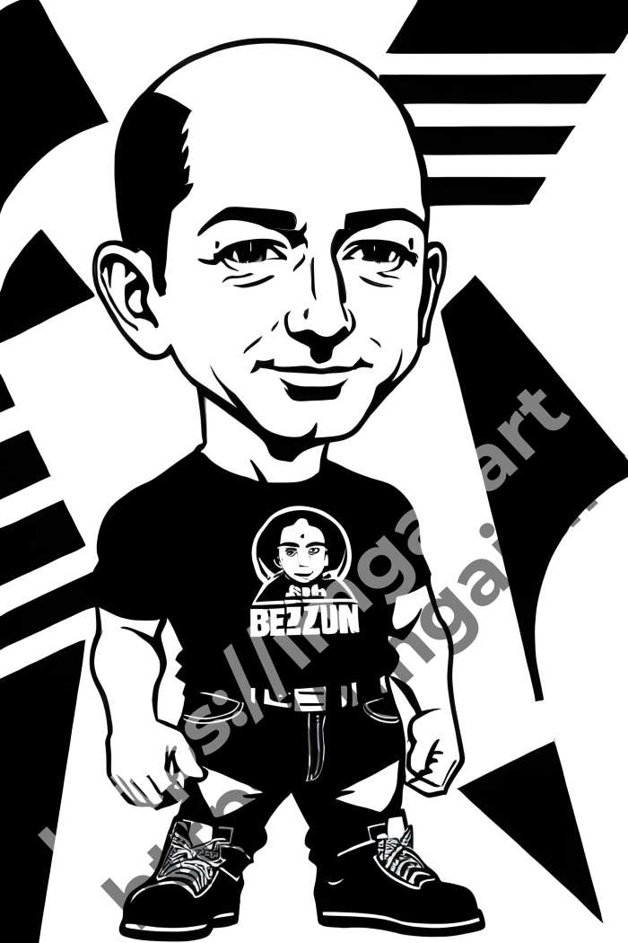  Принт Jeff Bezos (другие знаменитости)  в стиле Клипарт. №3579