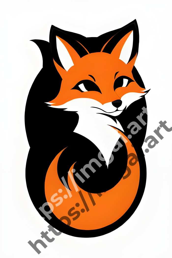  Принт fox (дикие животные)  в стиле Клипарт. №3597