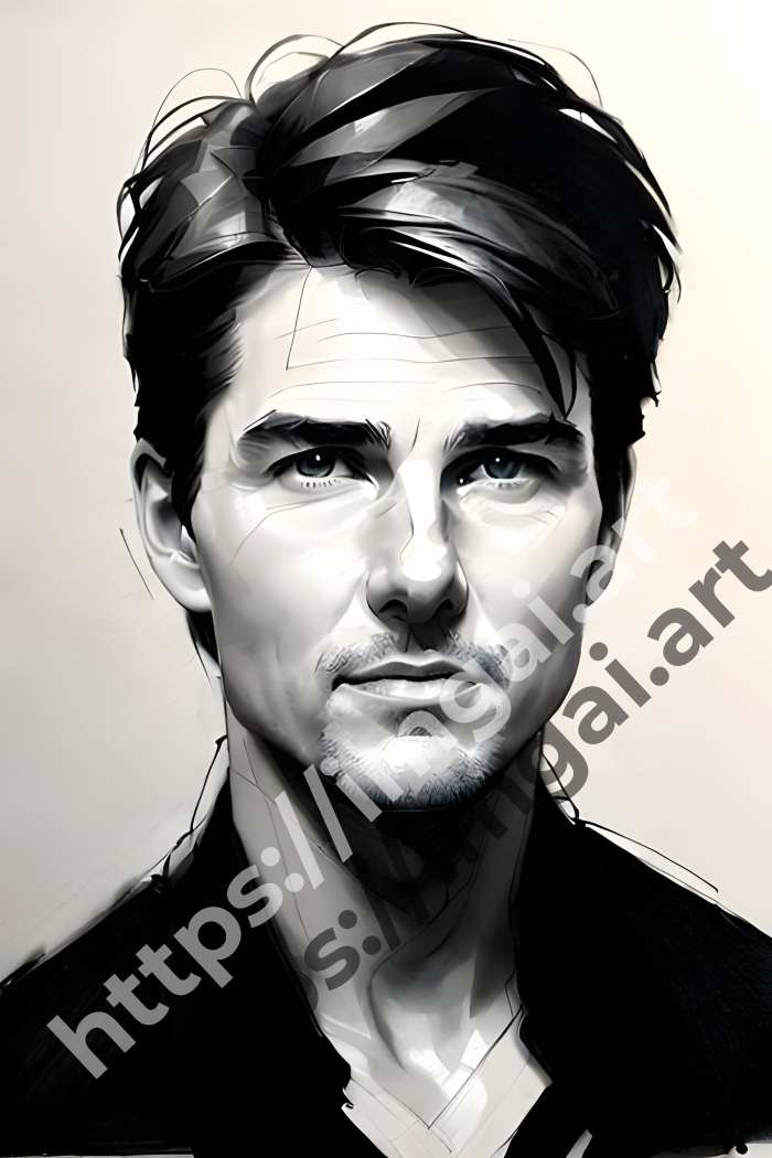  Постер Tom Cruise (актеры)  в стиле Low-poly, Набросок. №3602