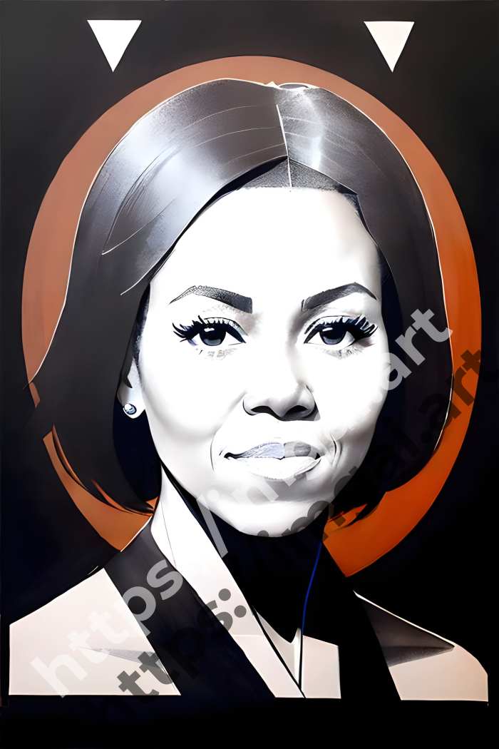  Постер Michelle Obama (другие знаменитости)  в стиле Low-poly, Набросок. №3606