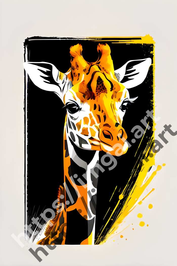  Постер giraffe (дикие животные)  в стиле Splash art. №3612