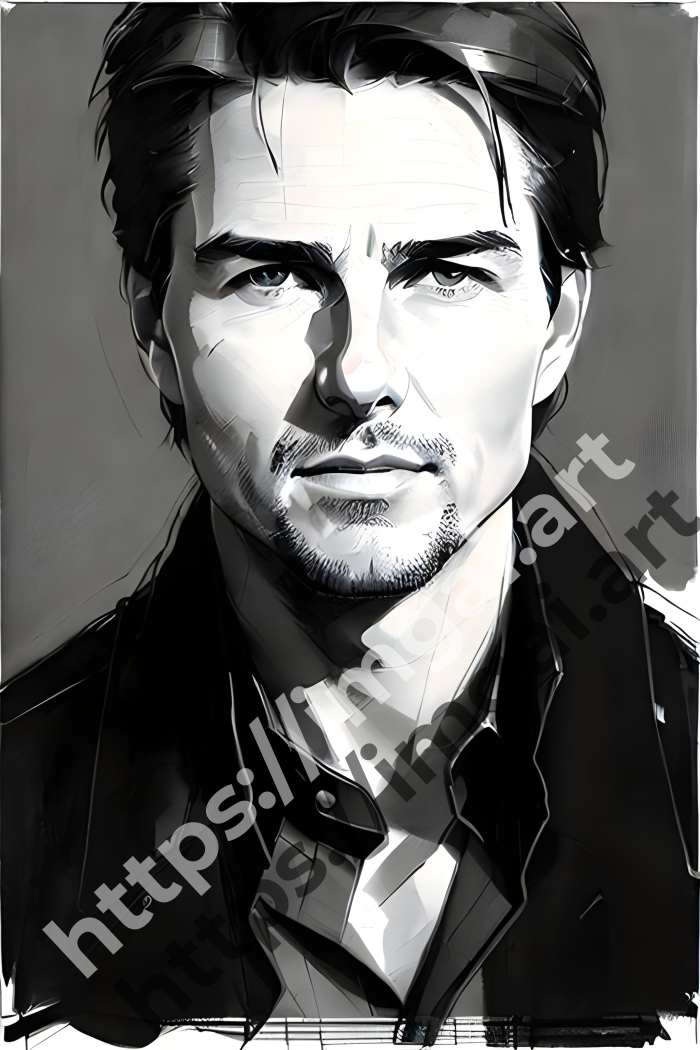  Постер Tom Cruise (актеры)  в стиле Low-poly, Набросок. №3628
